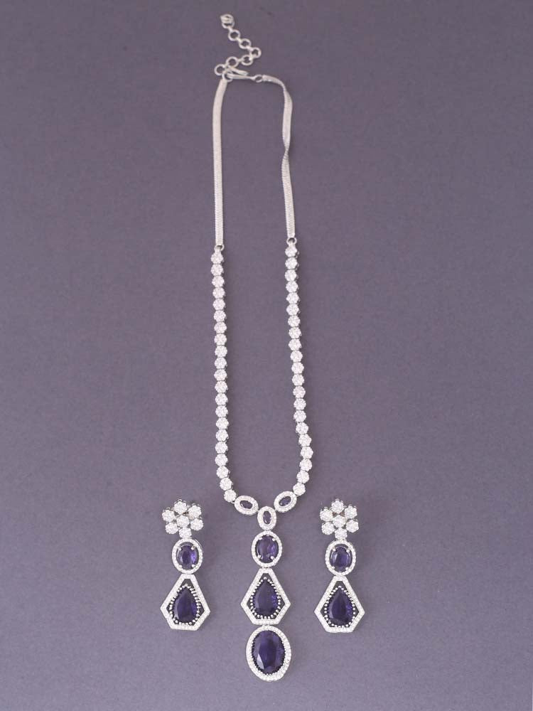 Purple Valentina Zirconia Jewellery Set