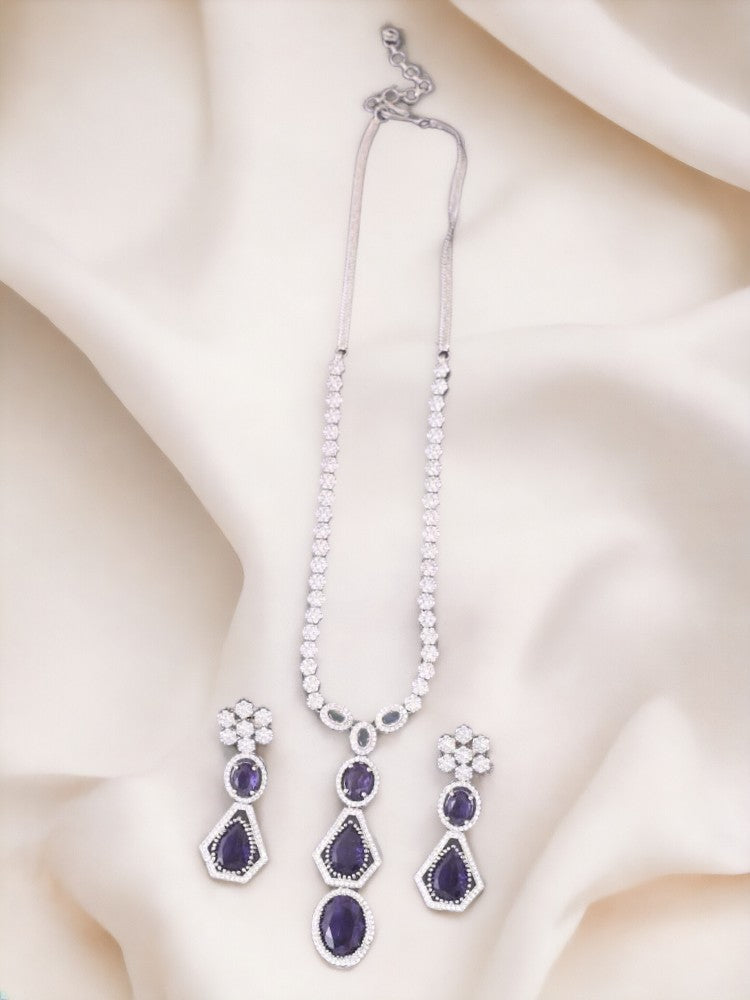 Purple Valentina Zirconia Jewellery Set