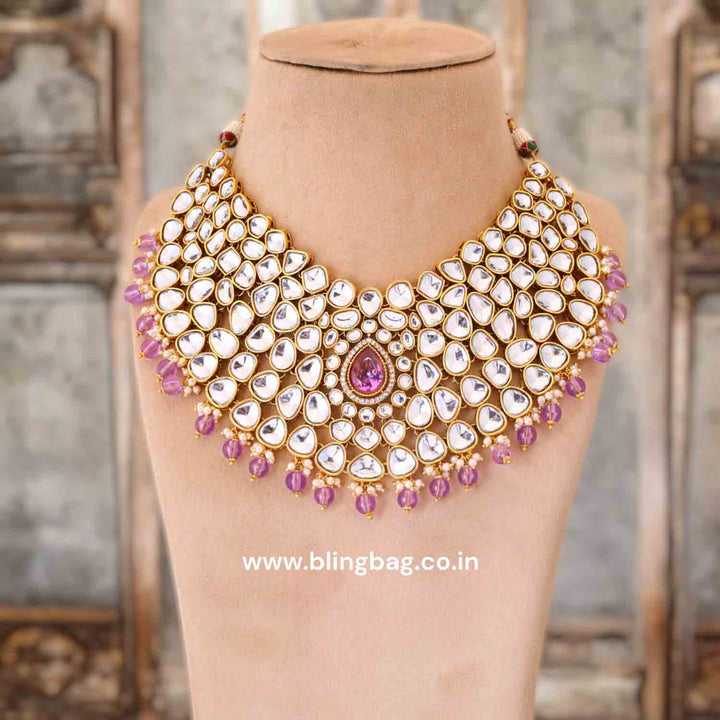 Purple Vandanti Kundan Jewellery Set