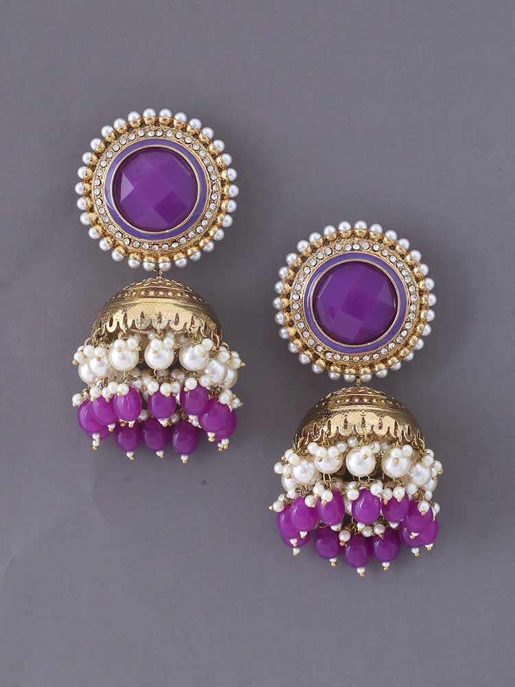 Purple Vasu Jhumkis