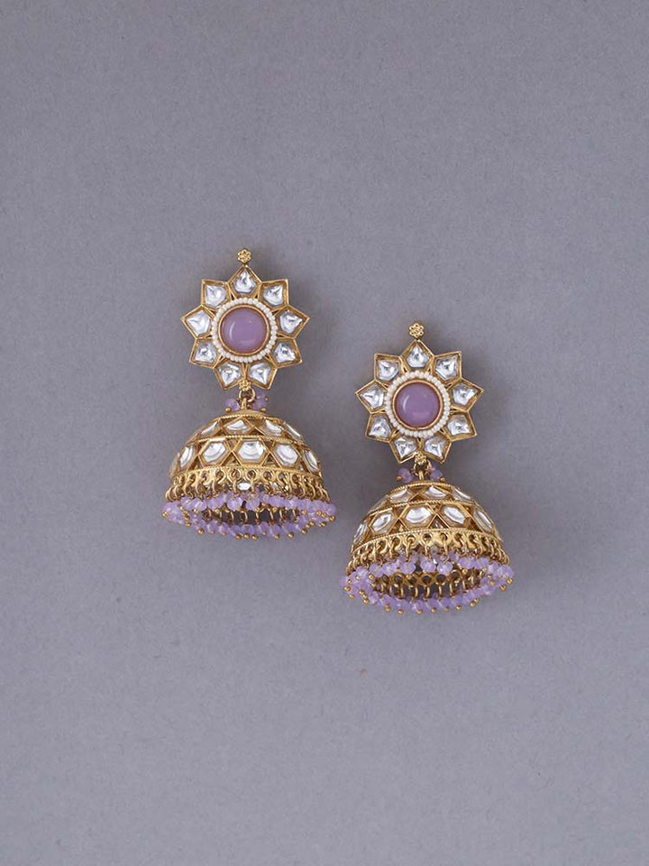 Purple Visha Ethnic Jhumkis
