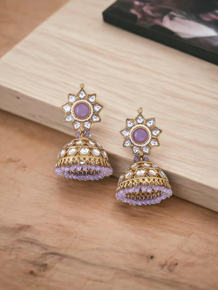 Purple Visha Ethnic Jhumkis