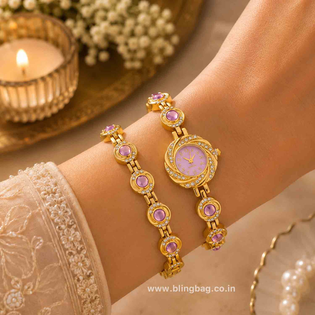 Purple Yashvi Bracelet Watch
