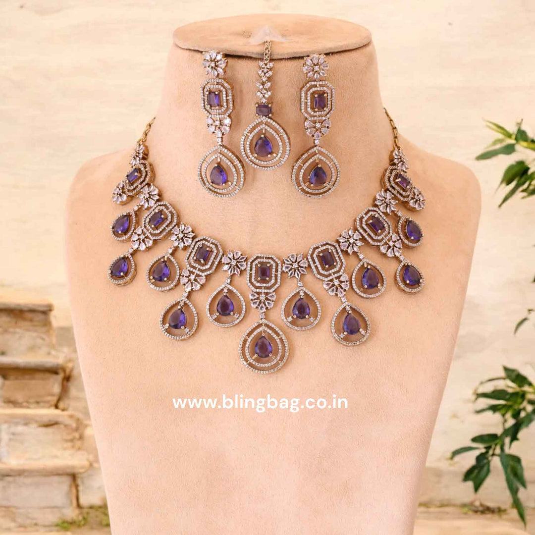 Purple Zella Victorian Jewellery Set- New Arrival