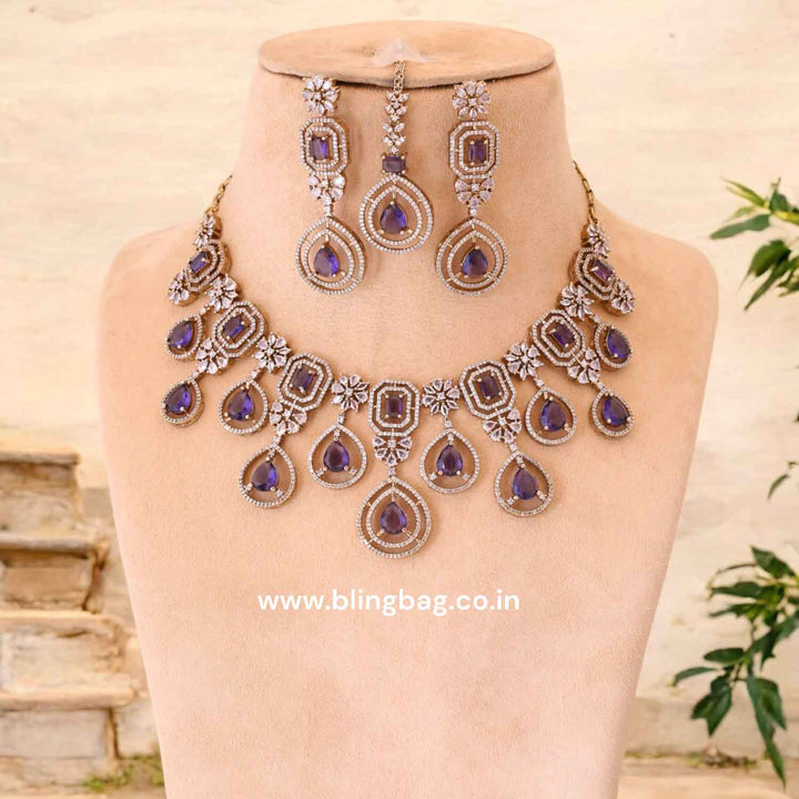 Purple Zella Victorian Jewellery Set- New Arrival