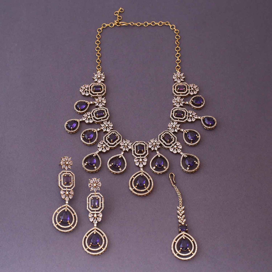 Purple Zella Victorian Jewellery Set- New Arrival
