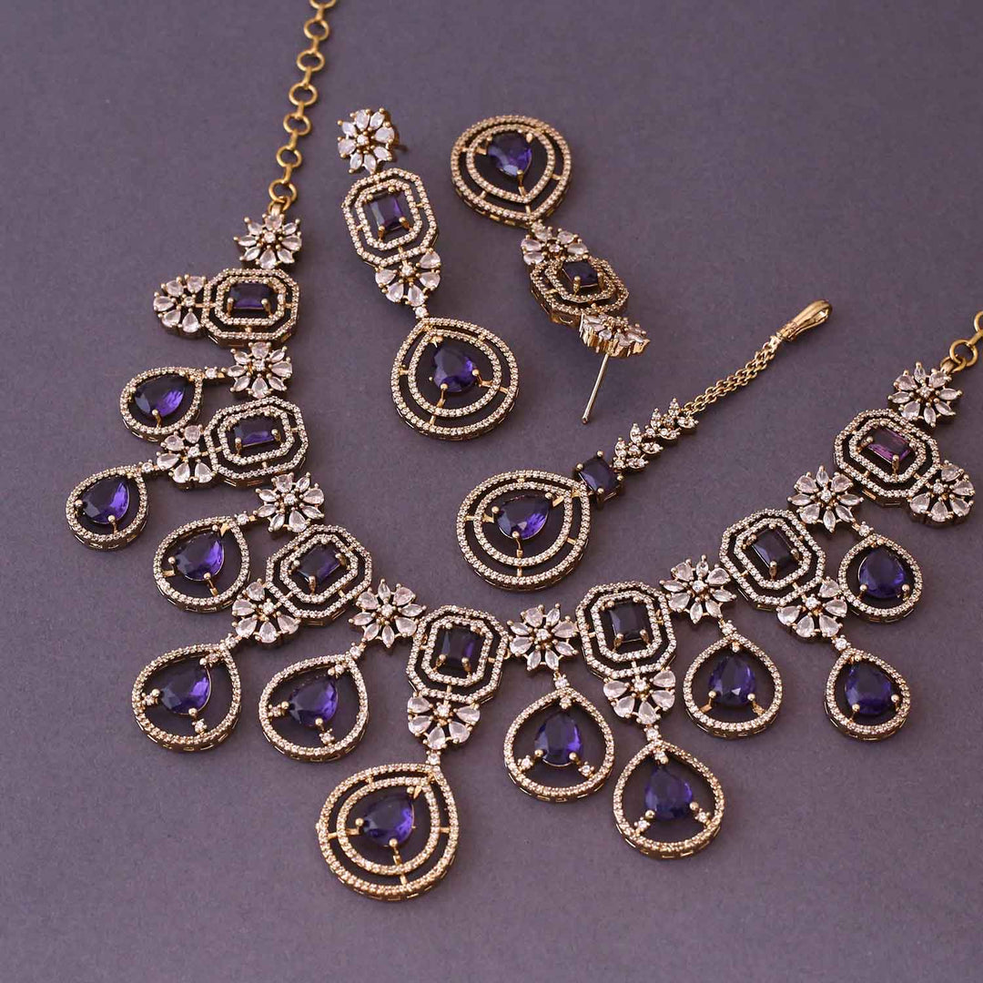 Purple Zella Victorian Jewellery Set- New Arrival
