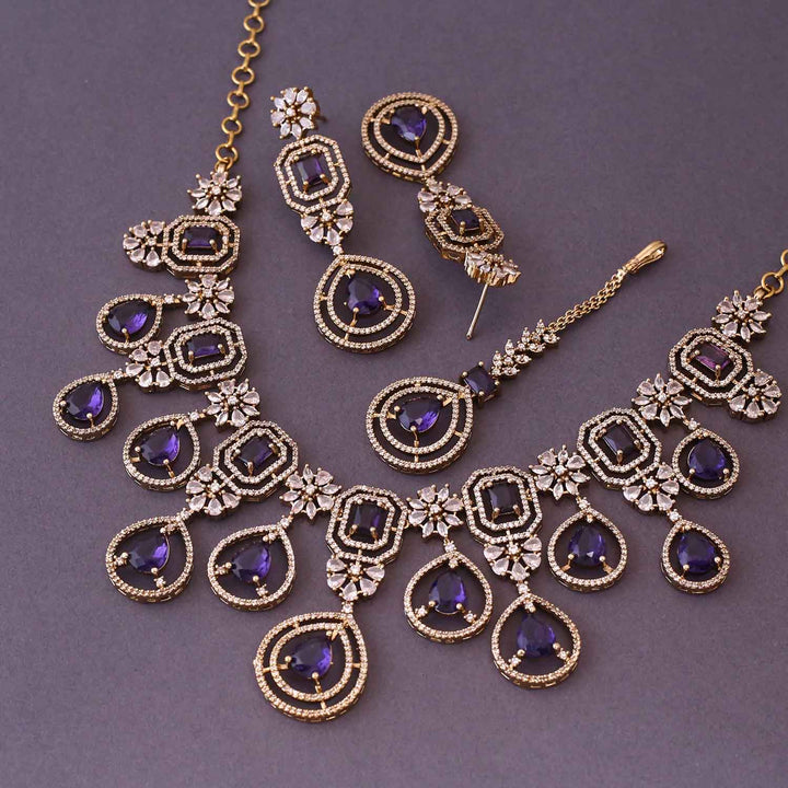Purple Zella Victorian Jewellery Set- New Arrival