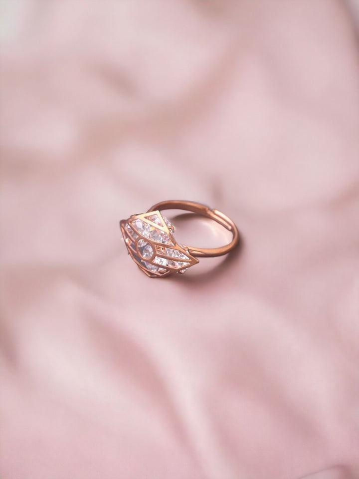 Rose Gold Jeenal Adjustable Zirconia Ring - EOSS