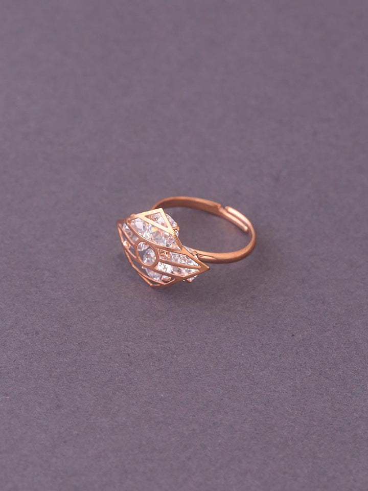 Rose Gold Jeenal Adjustable Zirconia Ring - EOSS