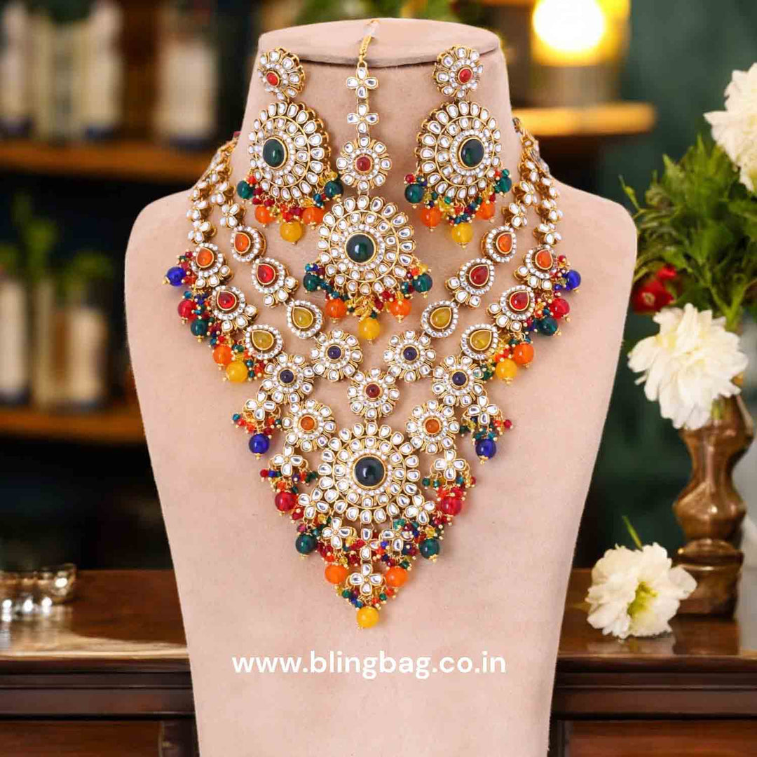 Rainbow Yunita Kundan Jewellery Set