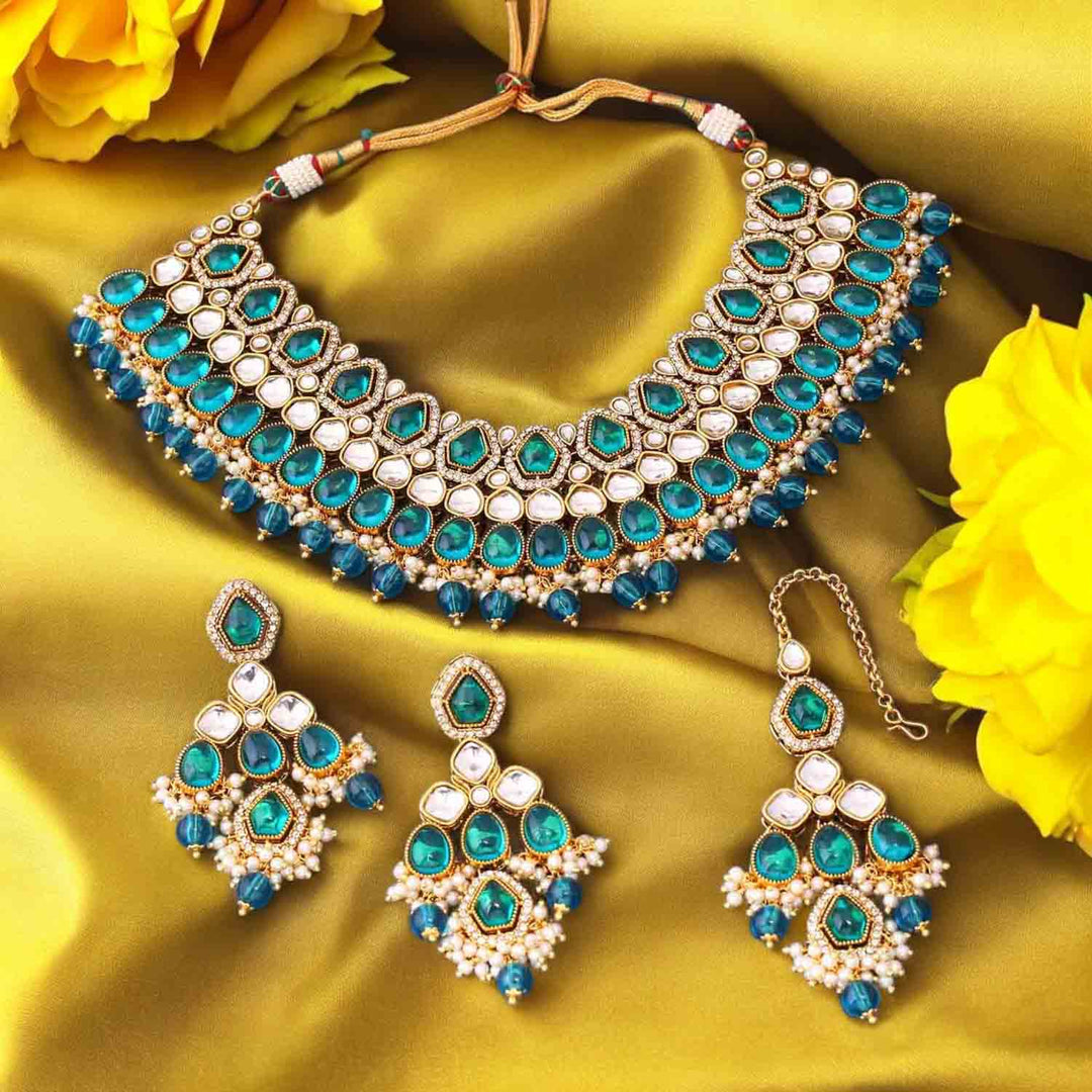 Rama Kaviya Kundan Jewellery Set – Bling Bag - Main Image