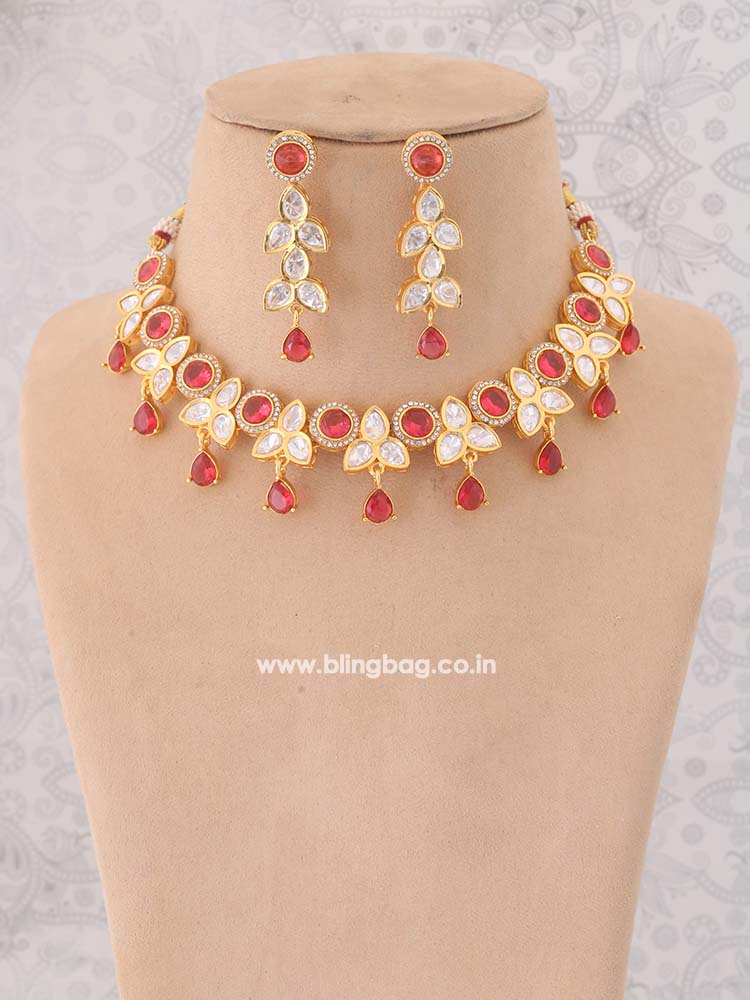 Rani Aaleahya Kundan Jewellery Set - EOSS