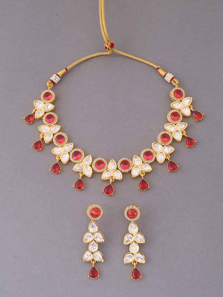 Rani Aaleahya Kundan Jewellery Set - EOSS