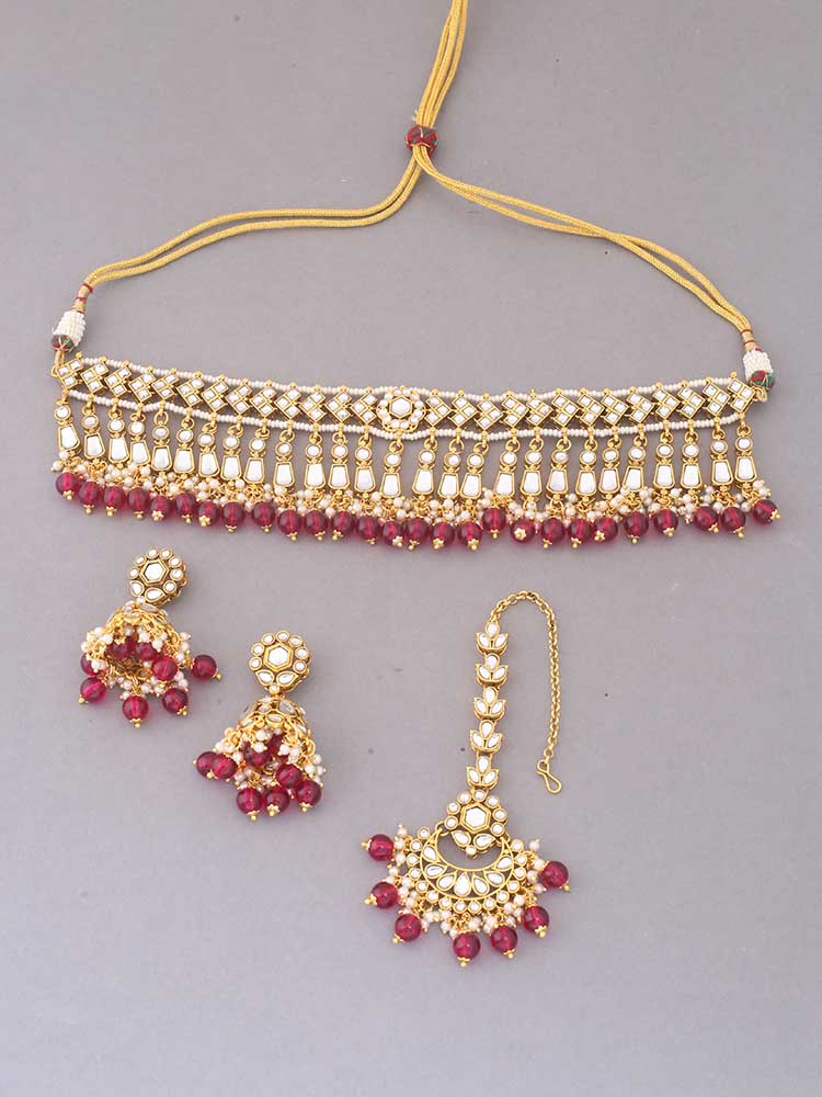 Rani Aanandi Kundan Jewellery Set