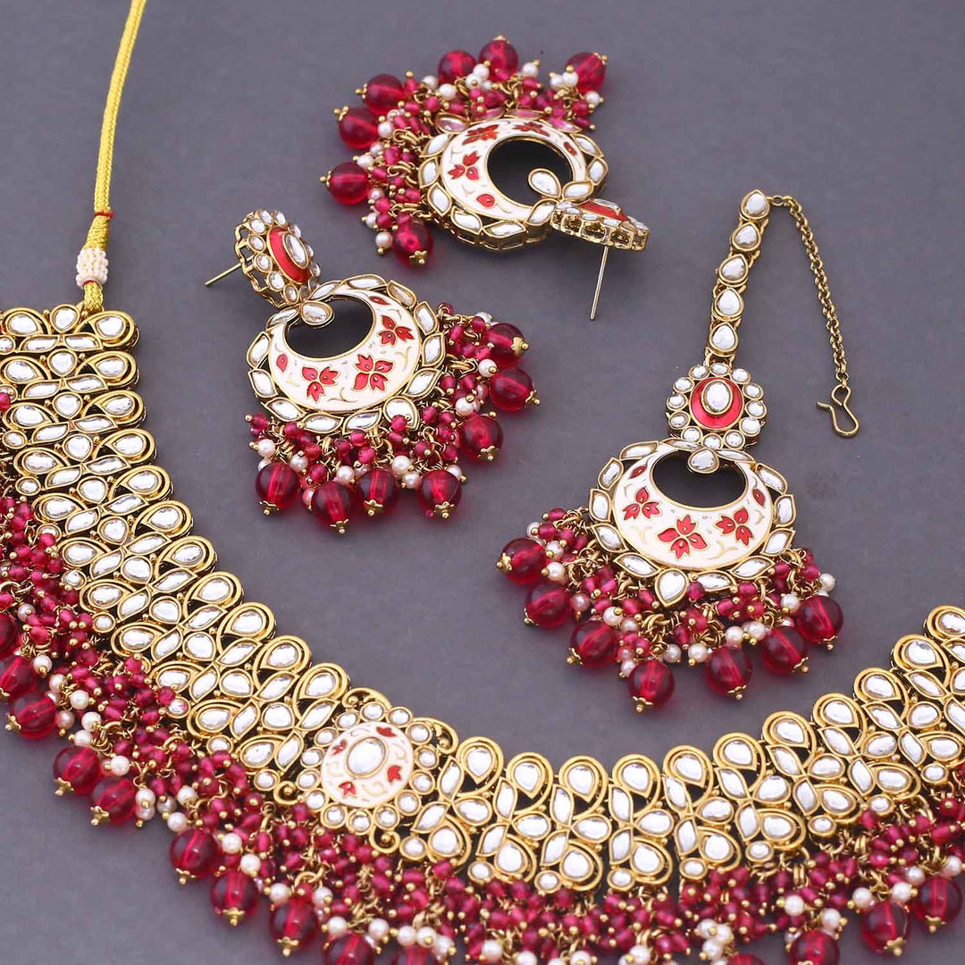 Rani Aditni Kundan Jewellery Set