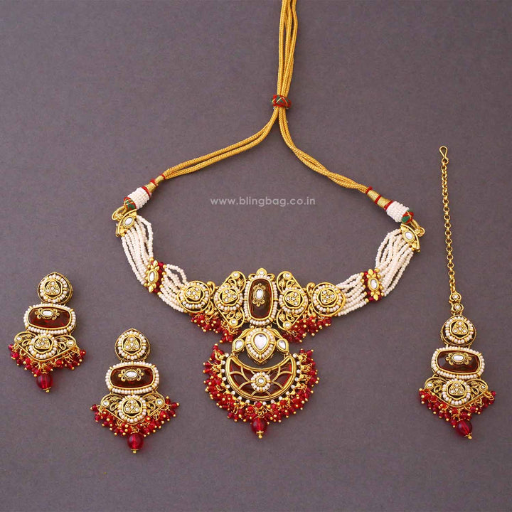 Rani Ahanvi Kundan Jewellery Set - New Arrival