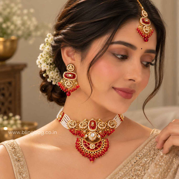 Rani Ahanvi Kundan Jewellery Set - New Arrival