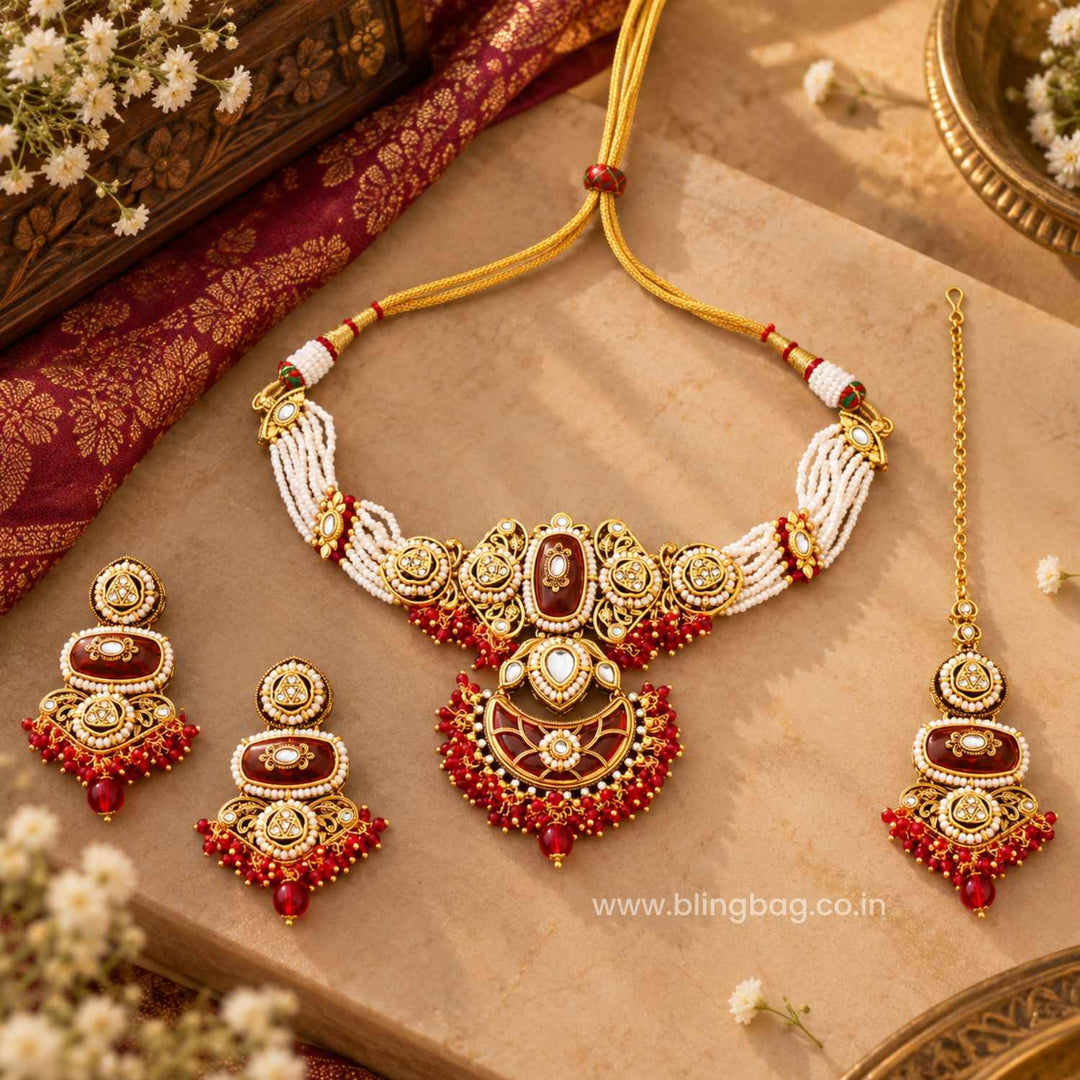 Rani Ahanvi Kundan Jewellery Set - New Arrival