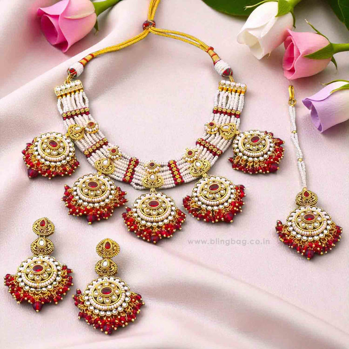 Rani Ahilya Kundan Jewellery Set