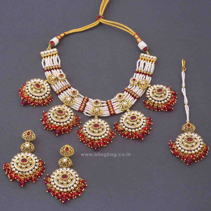 Rani Ahilya Kundan Jewellery Set