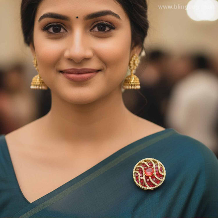 Rani Crystal Swril Brooch