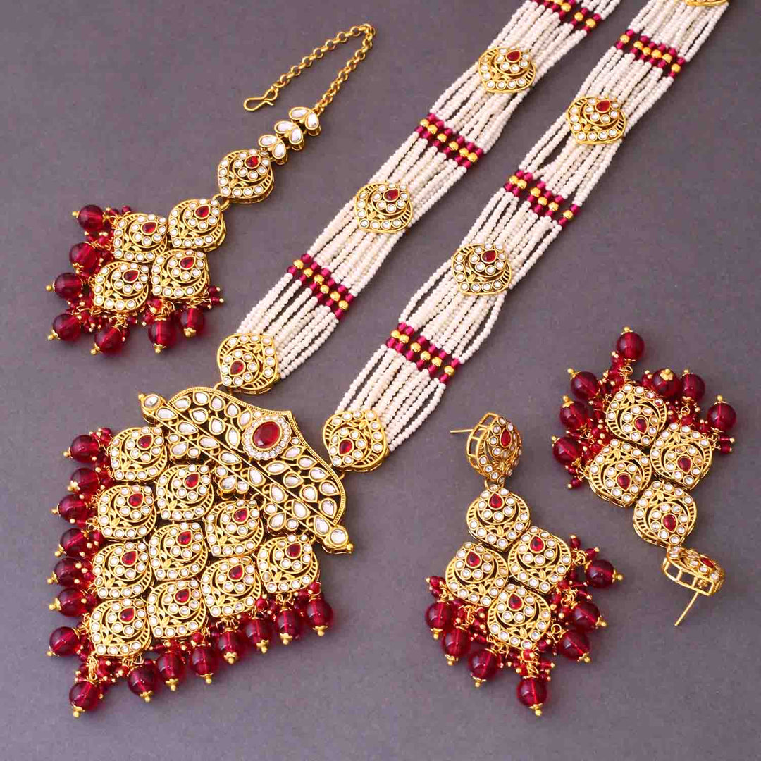 Rani Dhruvi Kundan Jewellery Set