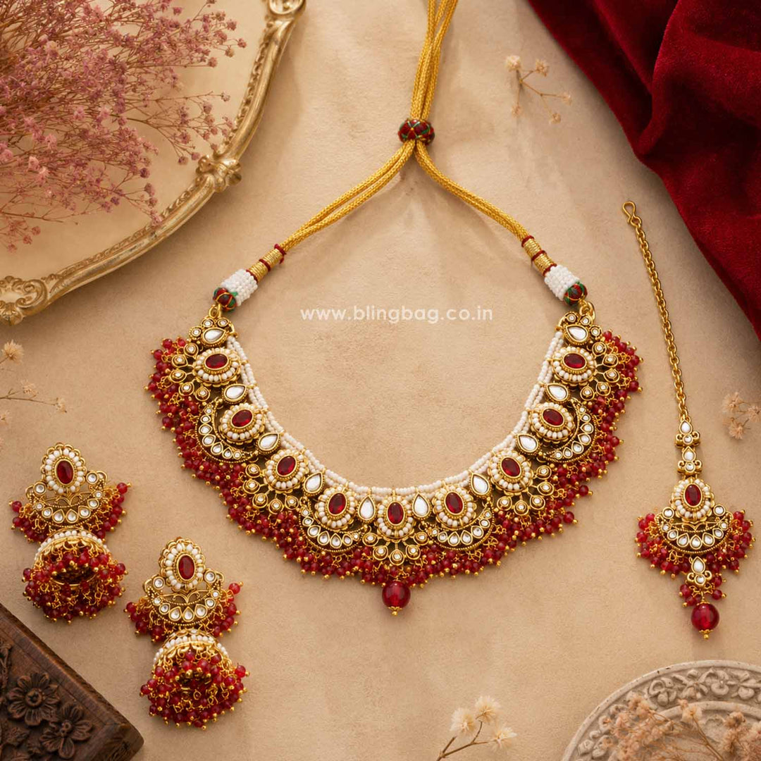 Rani Diyaani Kundan Jewellery Set