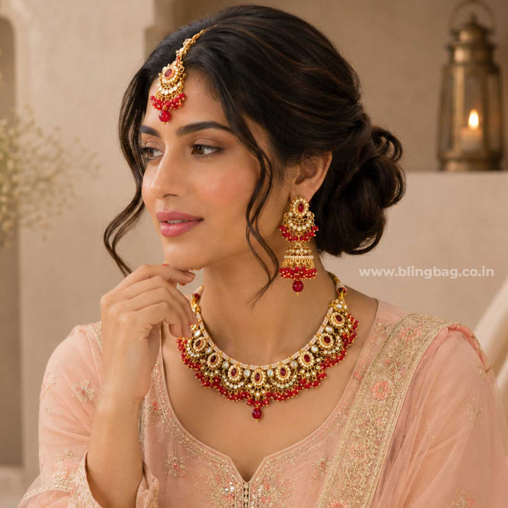Rani Diyaani Kundan Jewellery Set