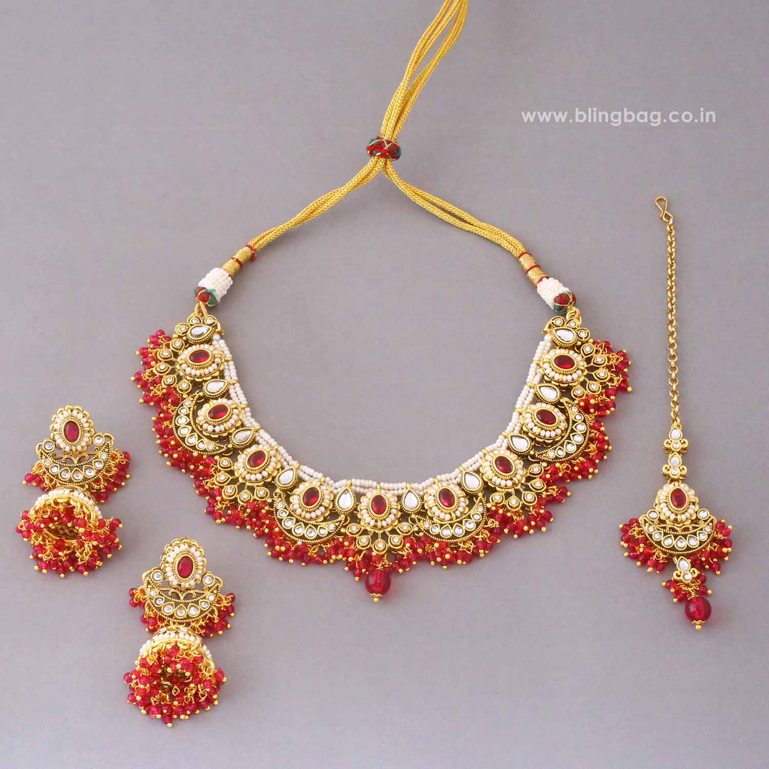 Rani Diyaani Kundan Jewellery Set