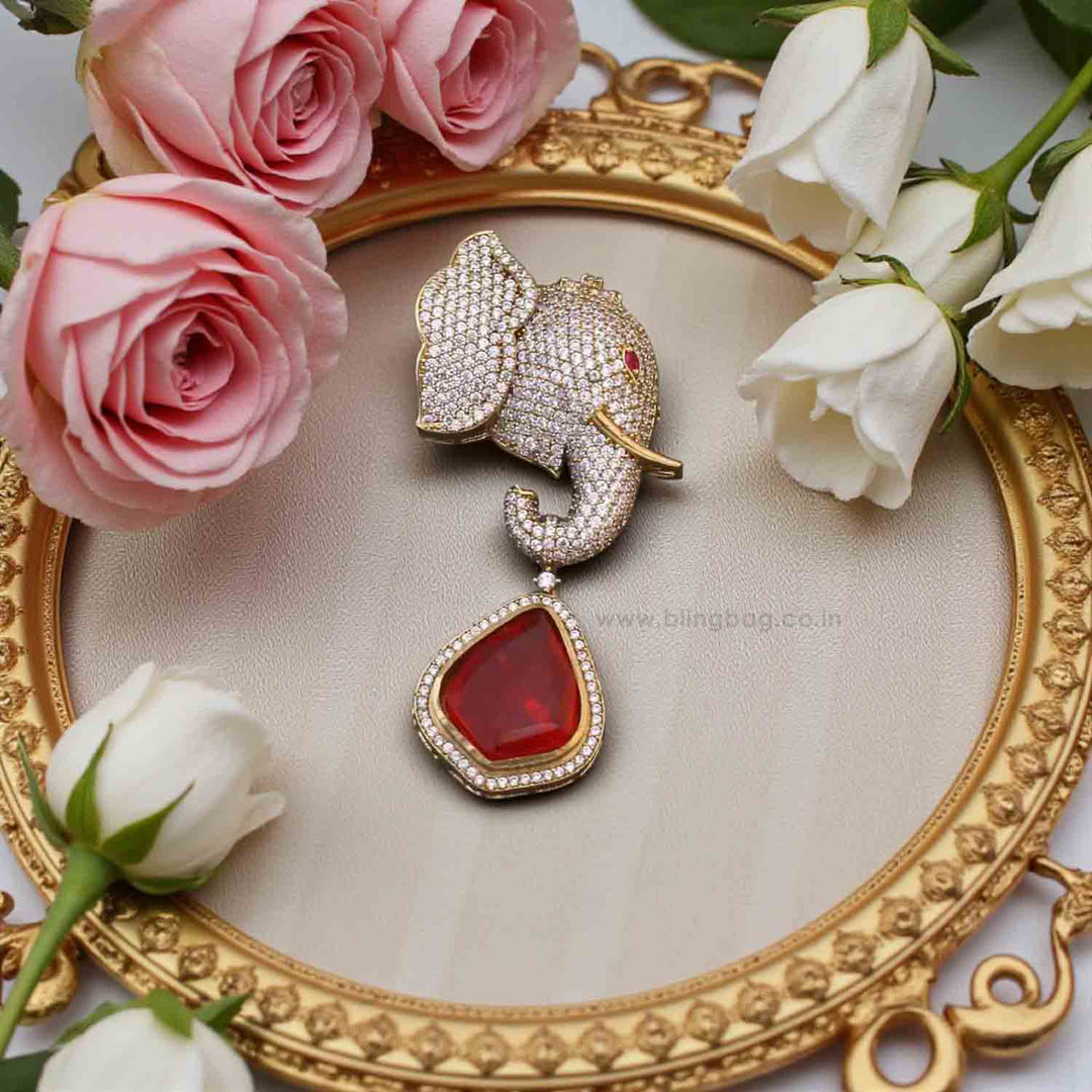 Rani Elephant Drop Brooch