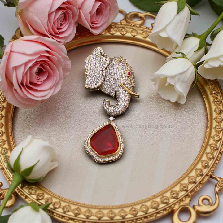 Rani Elephant Drop Brooch