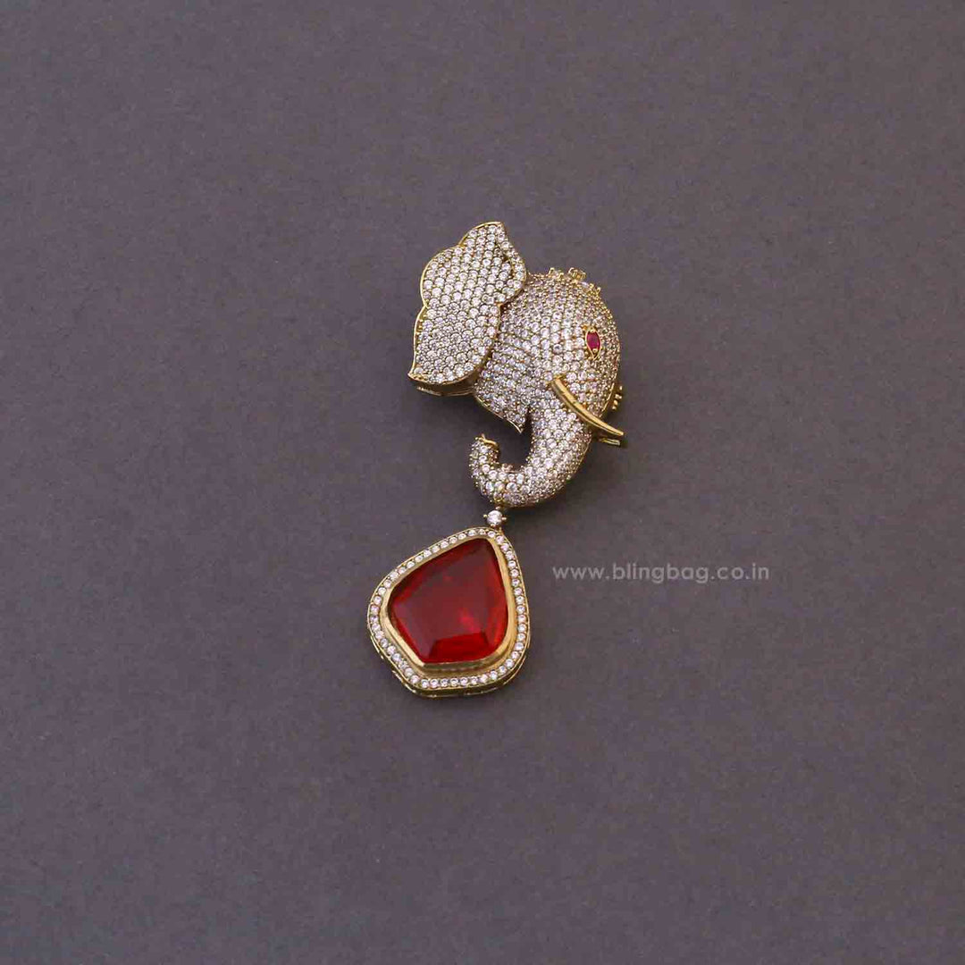 Rani Elephant Drop Brooch