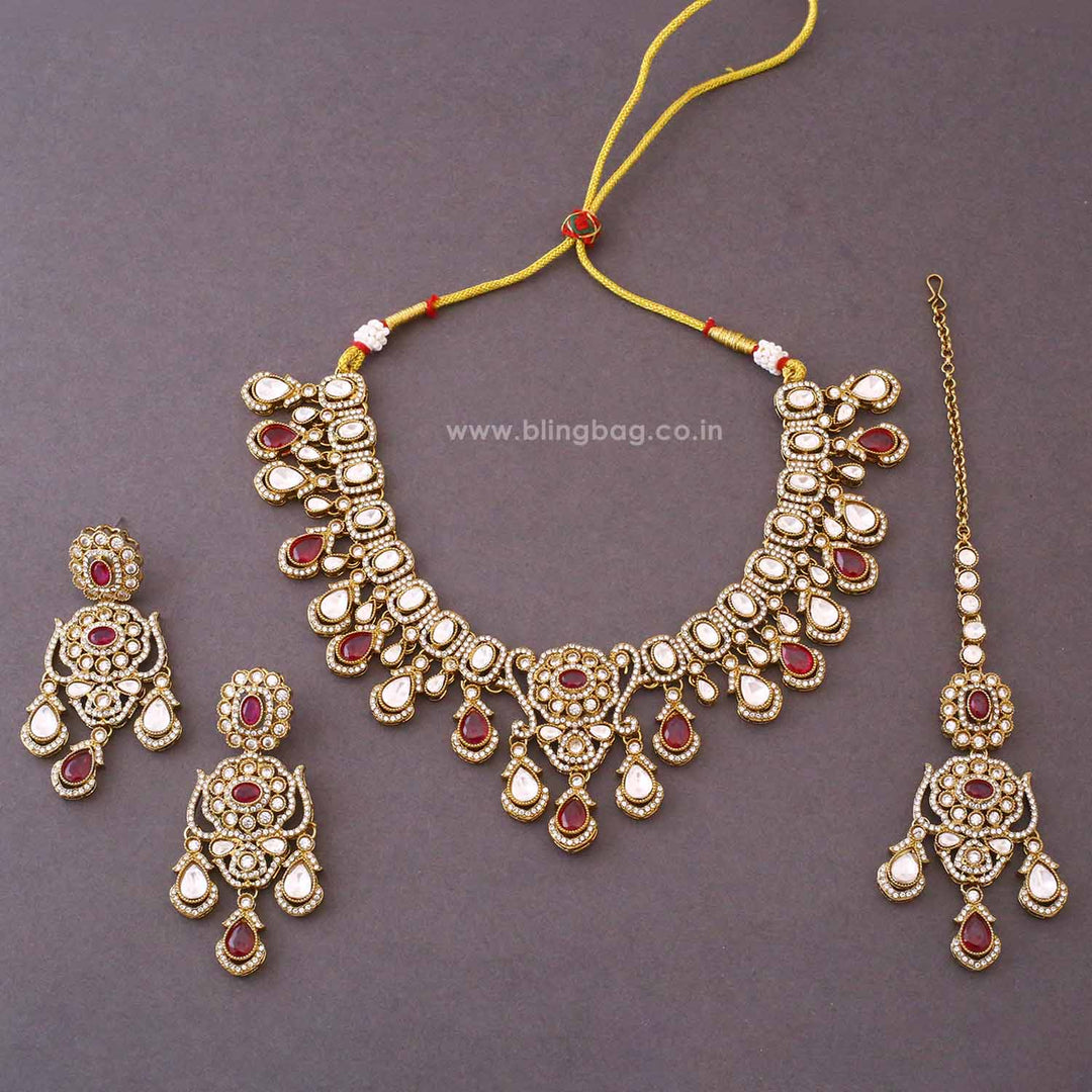 Rani Eshira Kundan Jewellery Set - New Arrival