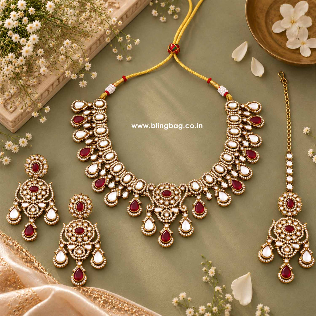 Rani Eshira Kundan Jewellery Set - New Arrival