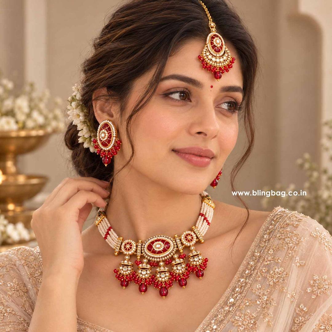 Rani Eshvi Kundan Jewellery Set