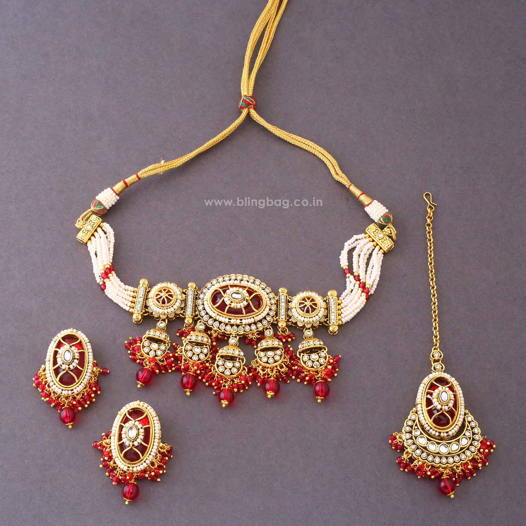 Rani Eshvi Kundan Jewellery Set