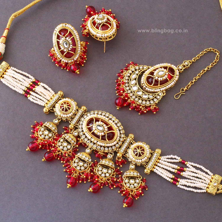 Rani Eshvi Kundan Jewellery Set