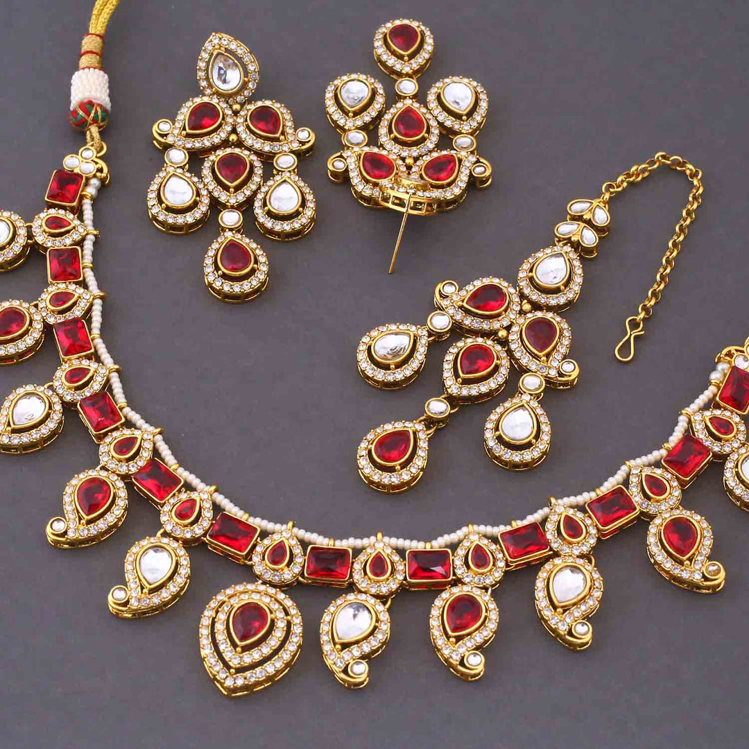 Rani Fariha Kundan Jewellery Set