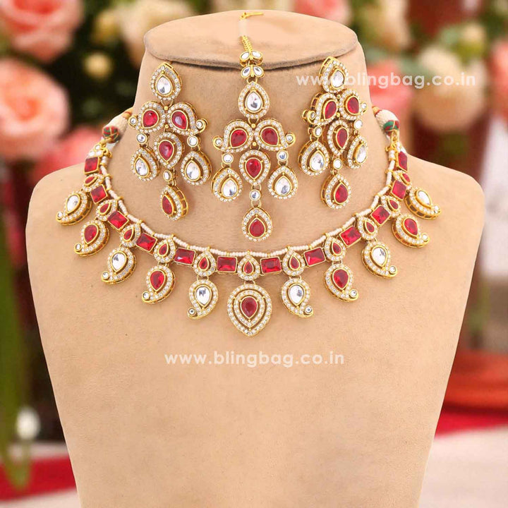 Rani Fariha Kundan Jewellery Set