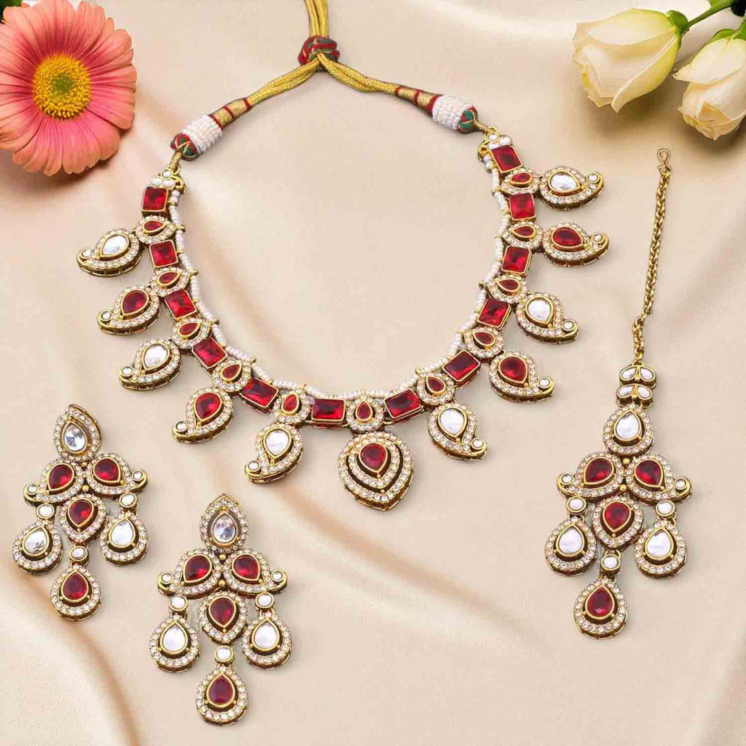Rani Fariha Kundan Jewellery Set