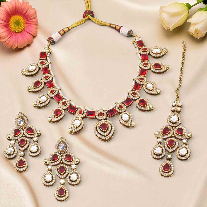 Rani Fariha Kundan Jewellery Set