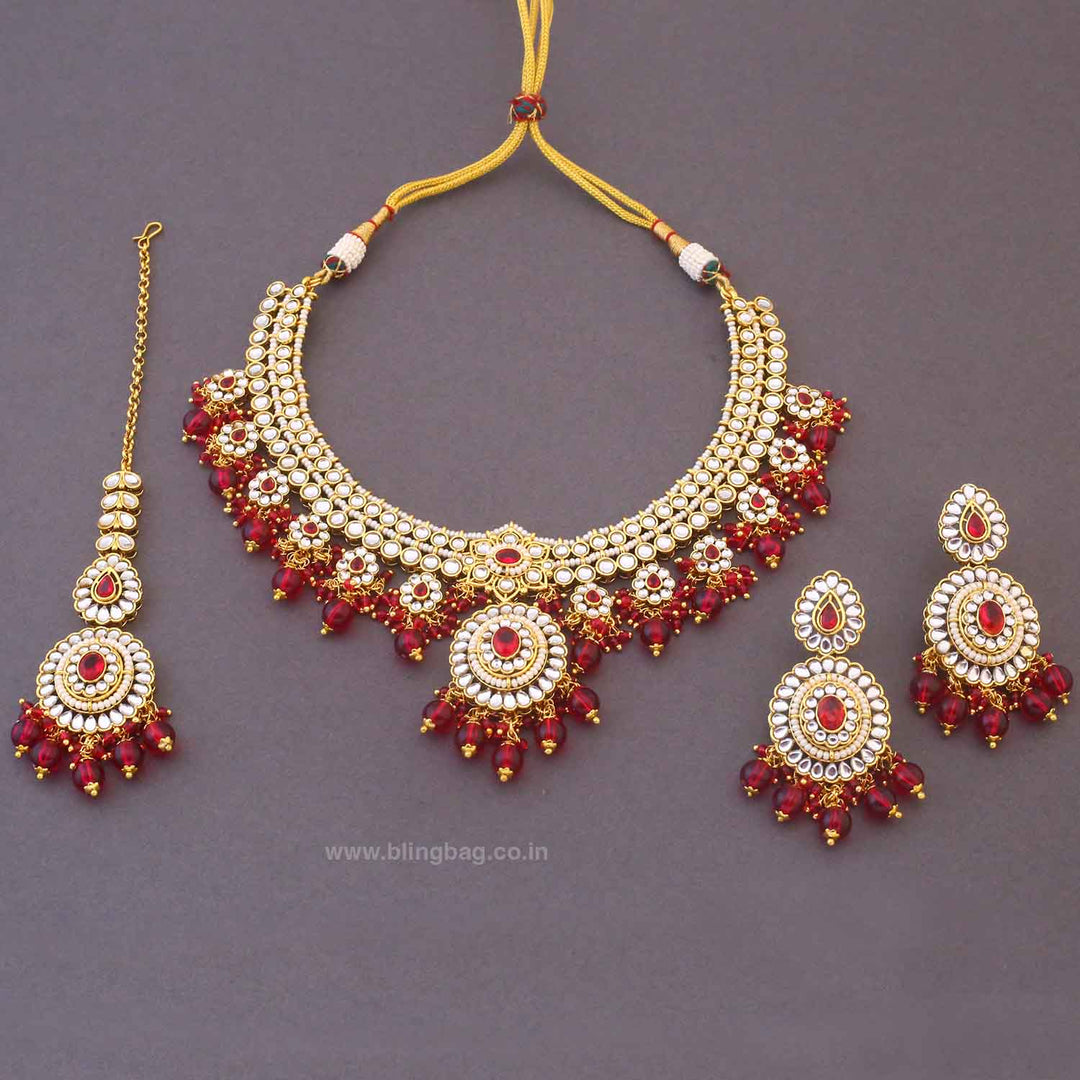 Rani Grishma Kundan Jewellery Set
