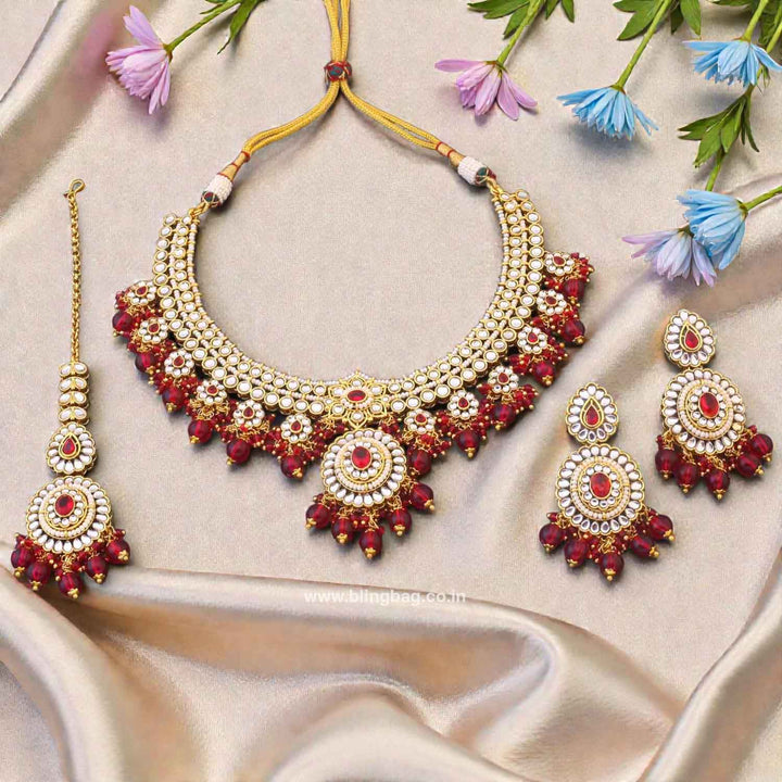 Rani Grishma Kundan Jewellery Set