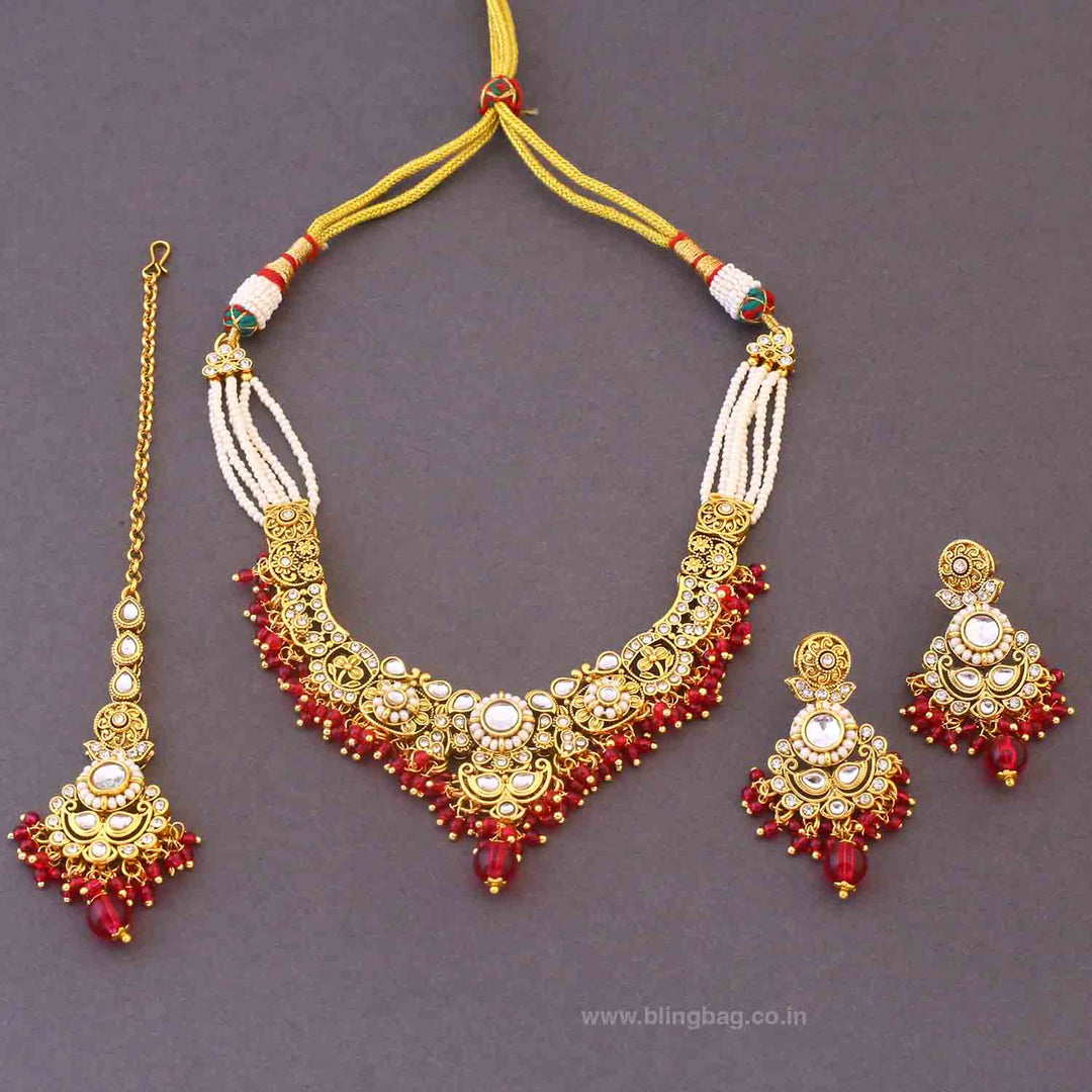 Rani Hritika Kundan Jewellery Set