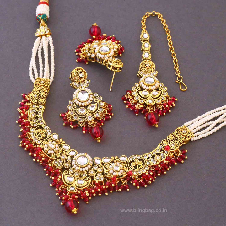 Rani Hritika Kundan Jewellery Set