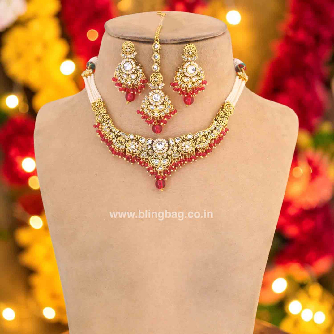 Rani Hritika Kundan Jewellery Set