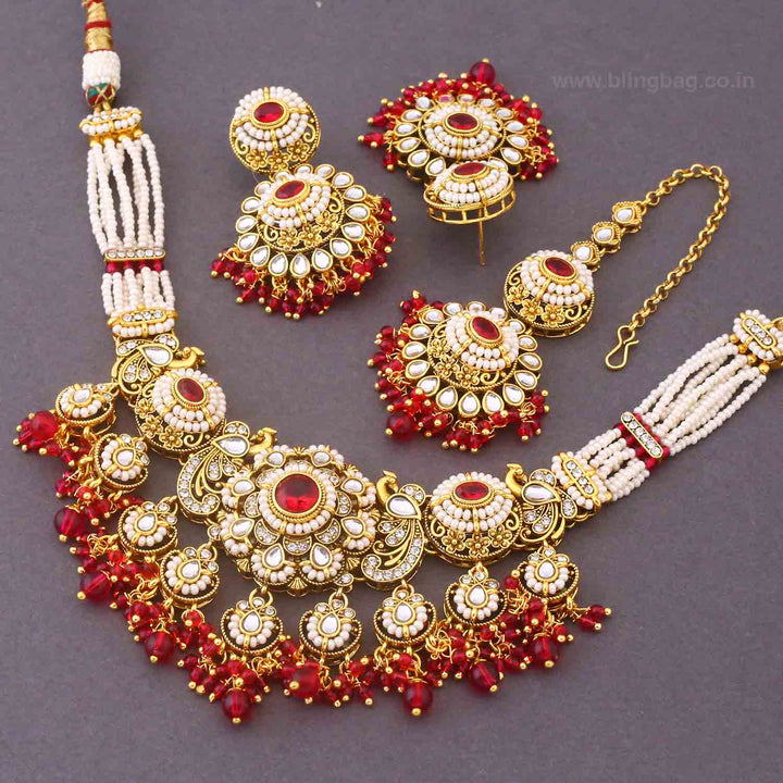 Rani Iniya Kundan Jewellery Set