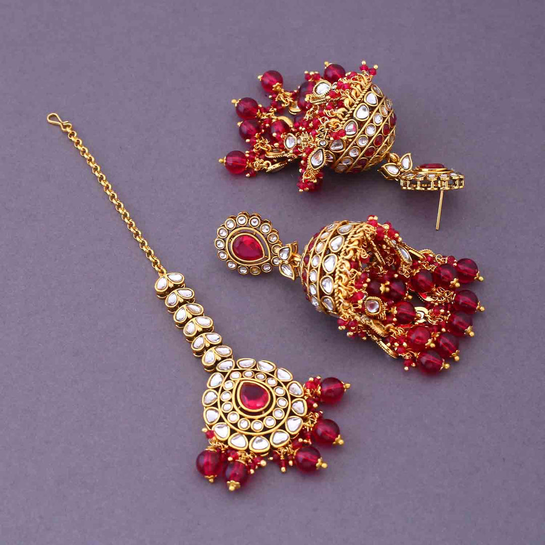 Rani Jambhul Maang Tikka Set