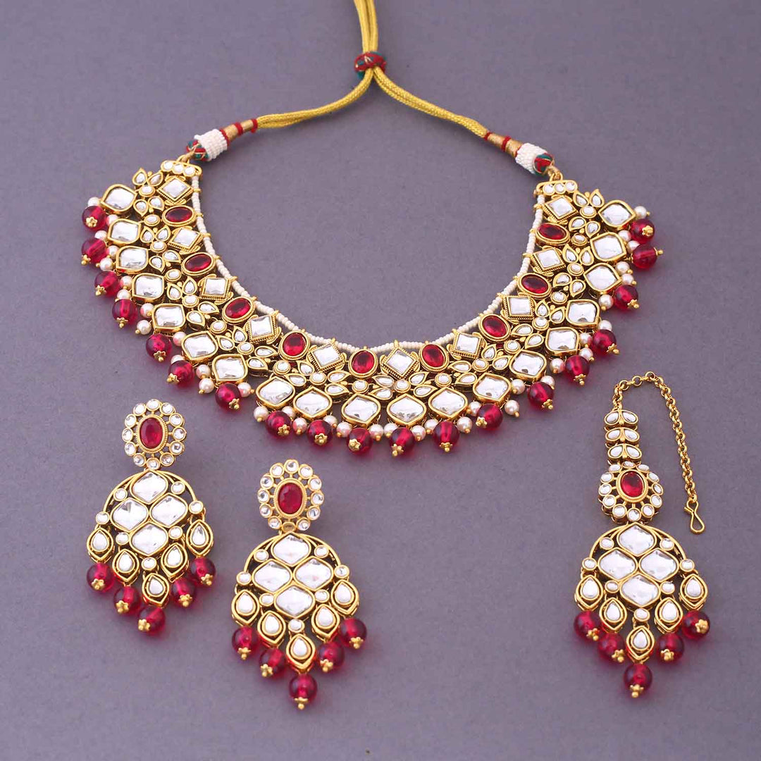Rani Jeeviya Kundan Jewellery Set
